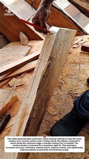 CRAZY Wood Scribing Hack! Perfect Timber Fit in Seconds! #woodworking #DIY #Shorts