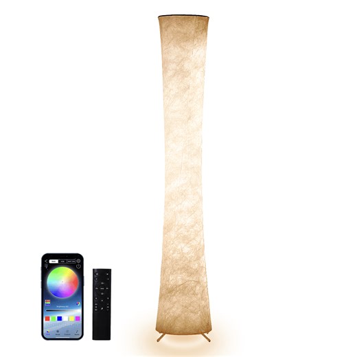 SUNMORY 61'' RGBIC LED Floor Lamp, 1800 LM Color Changing Lighting Modern Tall Lamp with Music Sync & 16 Millio Colors, Standing Lamp With Remote & APP Control for Living Room, Bedroom, Gaming, Party