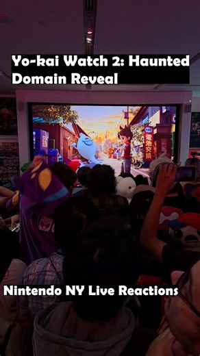 Yo-kai Watch 2: Haunted Domain Reveal Live Reactions at Nintendo NY #shorts #yokaiwatch