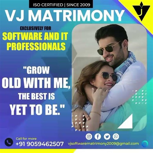 VJ Software's Matrimony ISO Certified contact number: 9059462507