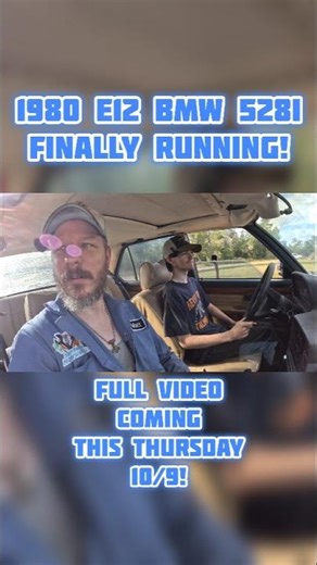 1980 E12 BMW 528i finally running and driving! Full video this Thursday! #shorts #bmw #528i #revive