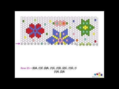 Peyote Flower Pen Wrap Pattern. Complete Bead Graph With Animation