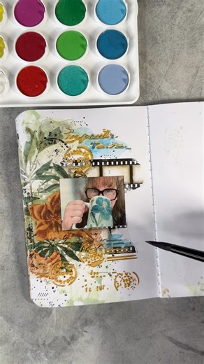 Layers. Texture. Artistry. I used printables from katiepertietdesigns.com, printed on washi sticker paper, and fussy cut for easy layering in my mixed media journal 💕 They blend perfectly with paints, inks, and collage — instant depth and beauty without the bulk! Added some texture with the Letter Box Collage Stencil designed for @ardencreativestudio with some champagne gold @tcwstencil stencil butter Added a photo sticker printed on my @canon ivy and used a sentiment from the Laurel Grove Ephe