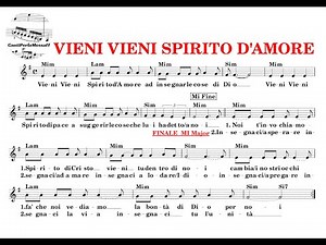VIENI SPIRITO D’AMORE spartito accordi testo (choir cantiperlamessaIT)