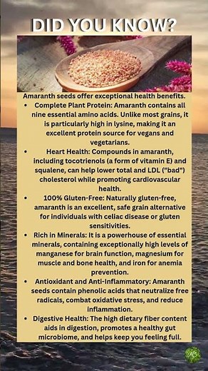 Amaranth Seeds Health Benefits