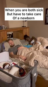 258K views · 1.1K reactions | When you are both sick but still have to take care of a newborn #newbornbaby #newbornparenting #newbornparents #parenting | Newborn Care Tips | Facebook