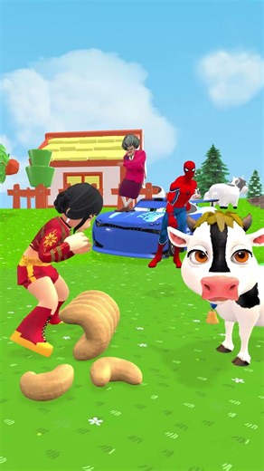 Rumi, Scary Teacher, Spider man & Cow Cake So Funny 🤣#Funny #Comedy #Cartoon #ScaryTeacher3D #Shorts