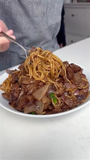 Mongolian Beef Pan Fried Noodle - Better than Takeout