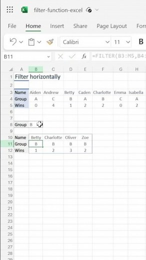 Filter Horizontal Data in Excel #exceltech #excelfunction #excelgyan #excelacademy