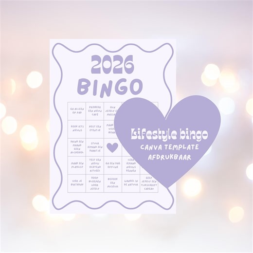 Lifestyle Bingo 2026 (NL) | Dutch Bingo Card | Yearly Challenge | Intentions | Self-care | Mindfulness | Printable | Canva Template - Etsy