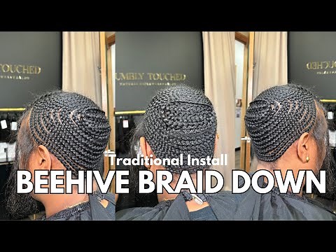 Beehive Braiding Tutorial | Middle Part Sew In Braid Pattern | Most Effective Braid Pattern