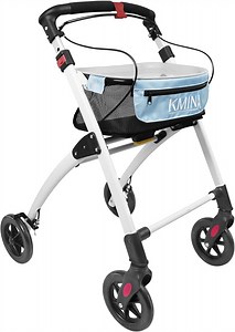 KMINA PRO - Rollator Walkers for Seniors, Rollators for Adult Walking Blue, Narrow Rollator Walkers for Small Spaces,