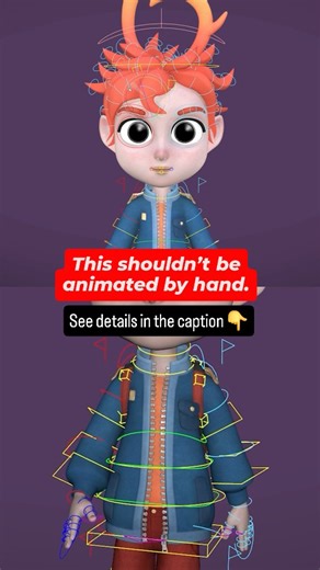 Character Rigging | Animation | CGi on Instagram: "Secondary motion shouldn’t slow animators down. Clothing, straps, and hair move constantly, and animating all of this by hand gets expensive very quickly. Yes, animators often use scripts like Overlapper, and they’re useful. But a dynamic setup solves a different class of problems. A proper dynamic setup: ✅ quickly resimulates directly from character motion ✅ adapts easily when timing, poses, or blocking change ✅ handles straps, layered clothing