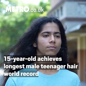 3.8K views · 41 reactions | This 15-year-old boy has set an impressive world record for the longest teenage male hair in the world. | Metro | Facebook