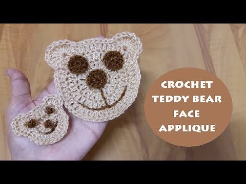 How to crochet teddy bear face applique in 2 sizes? | Crochet With Samra