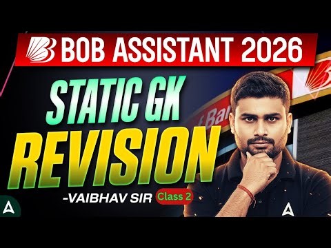 BOB Office Assistant 2026 | Static GK Revision Class 2 | By Vaibhav Sir