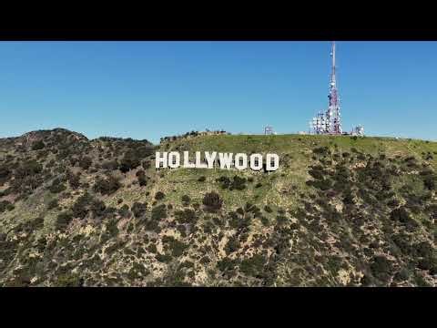 Hollywood Sign Overlooking Los Angeles – 4K Aerial Footage