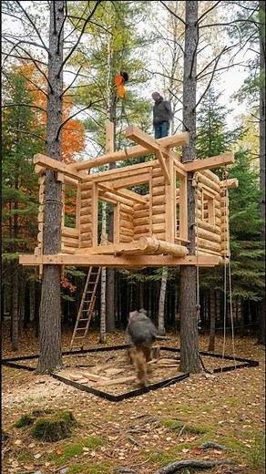 Built Between Giants 🌲🏡 | Maine Log Treehouse From Scratch