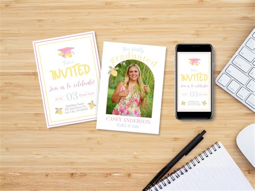 Graduation Invitation Template Bundle | Printable and Digital Canva Templates | Class of 2026 | Editable Photo Graduation Announcement - Etsy