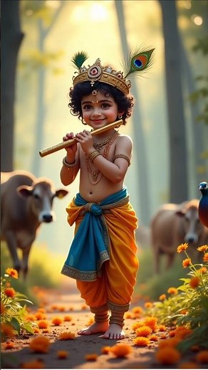 Krishna Playing Flute: Vrindavan Vibes #krishnaflute #krishnaflutemusic