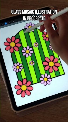 Glass Mosaic Illustration in Procreate | Digital Art