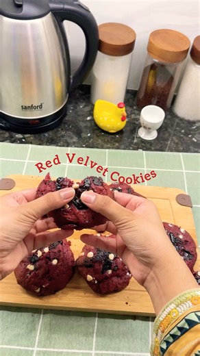 Red Velvet Cookies 🍪 Recipe👇🏻 #cooking #food #youtubeshorts