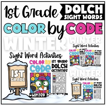 Color-by-Sight Words: 1st Grade Worksheets | Penguin Theme