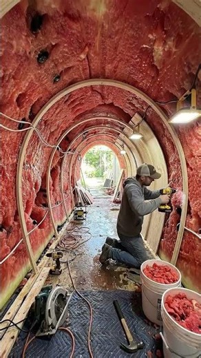 I Built a Modern Mansion Inside a Giant Watermelon!