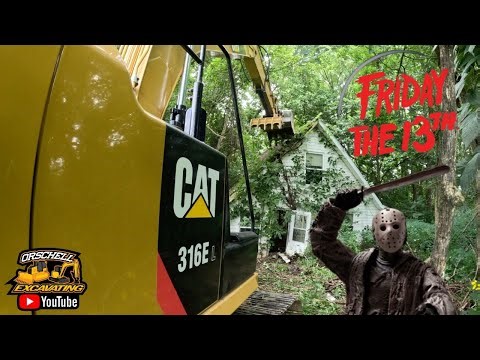 Demolishing a House with the CAT 316 Excavator. House Demolition using the Excavator. #excavator