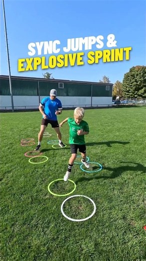 Sync jumps & explosive sprint! ⚡⚽ #agilidad #footwork #footballtraining #fatherandson #speedtraining