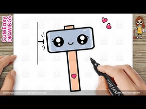 How to Draw a Cute Hammer Step by Step for KIDS - Videos For Kids