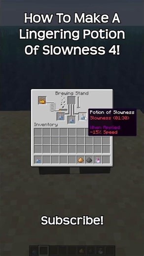 How To Make A Lingering Potion Of Slowness 4 In Minecraft?!