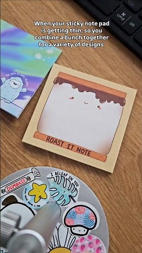 Combining my sticky notes into one big one 🤭 #stickynotes #postits #stationery