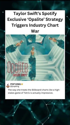 Taylor Swift's Spotify Exclusive 'Opalite' Strategy Triggers Industry Chart War