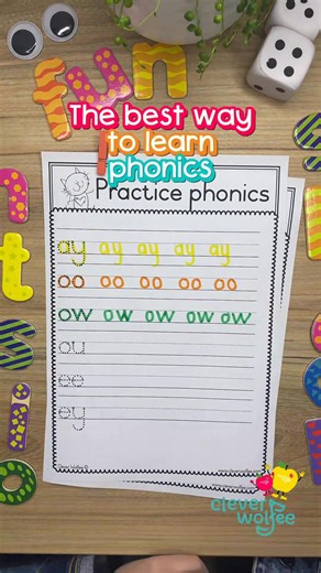 🎶✨ The best way to learn phonics… is the Clever Wolfee way! 🐺💗 We don’t just stop at sounds, we love adding stories to our workbooks so kids can connect what they learn to real life. 🌟 Because learning should always be relatable, practical, and FUN - every single day! 📚🎲 👉 Watch how our phonics activities make a difference.👀📚🍎 | Clever Wolfee