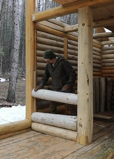 A day in the life of an off grid cabin builder #logcabin #cabin #cabininthewoods #cabinbuild #cabinlife #cabinporn #cabindesign #woodcraft #campout #overnightinthewoods