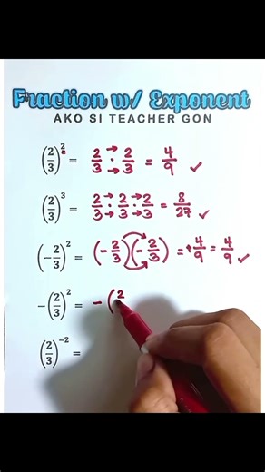 Fractions with Exponents!!#teachergon #fractions #mathematics#basicmath #exponents