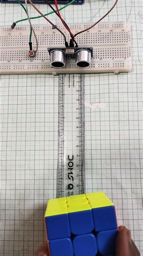 Ultrasonic Sensor Distance Detection with Push Button 🔘 | Arduino Project#arduino #shorts #distance