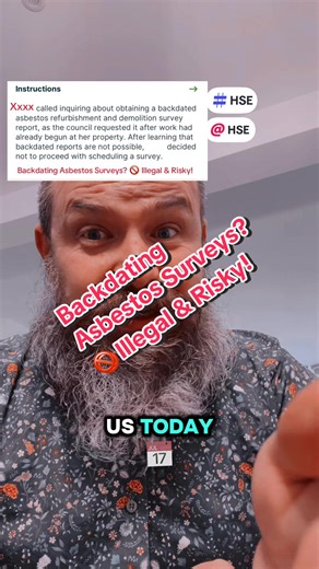 Someone actually asked me today to backdate an asbestos survey… 🚨 That’s straight up illegal! #propertymanagement #propertyinvesting #asbestos