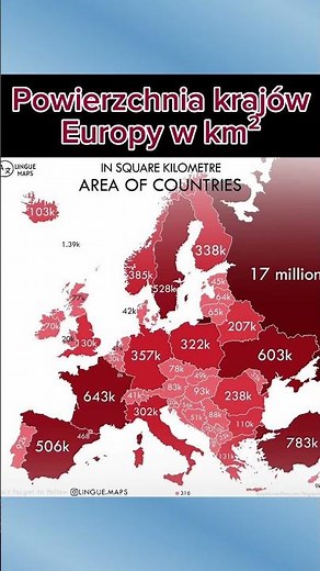 Kraje Europy i ich powierzchnia