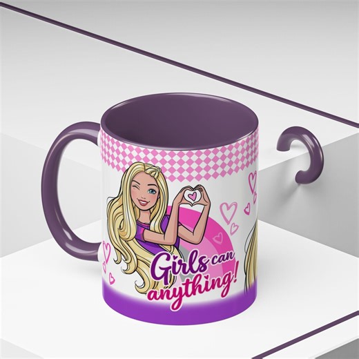 Girls Can Do Anything Mug, Empowerment Coffee Mug, Feminist Gift for Her, Cute Pink Purple Mug, Girl Power Cup, Motivational Mug, 11oz - Etsy