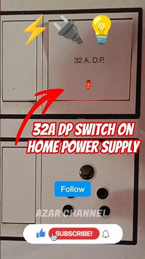 32A DP switch on home power supply ⚡🔌💡 #azarchannel #power #switch
