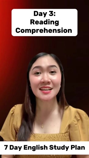 42K views · 1.6K reactions | 7 Day Study Plan: Day 3 - Reading Comprehension #studyplan #eeadingcomprehension #englishtips #learnfaster #tips #learnenglish #speakenglish #learnenglishwithteacheraubrey #aubreybermudez #teacheraubrey #reels #fbreels #reelsviral | Learn English with Teacher Aubrey | Facebook