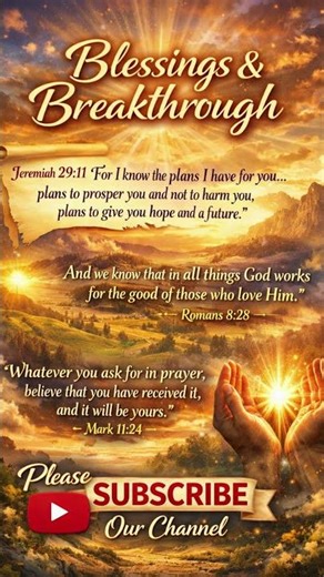 Powerful Bible Verses for Blessings & Breakthrough 🙏 | Jeremiah 29:11 | Faith & Miracle Prayer #amen