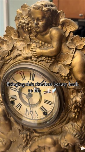 This is an antique piece from my husband’s uncle. I love it so much and glad it will be displayed in our home. 🥹✨ #antique #restoration #clock