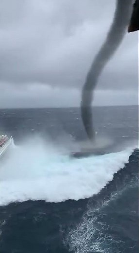 Ferry Hit by Rogue Wave + Waterspout