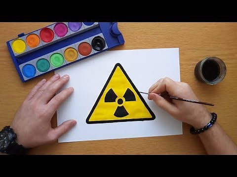 How to draw a caution radiation sign - radioactive symbol
