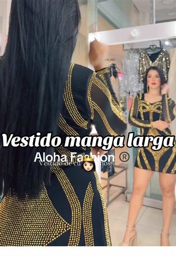 Vestido de manga larga para celebrar tu cumpleaños 🎁 . . . Disponible en tono plateado también 🦋 . . . #outfitideas #vestidodecumpleaños #vestidomangalarga #vestidosdefiesta #vestidoscortos