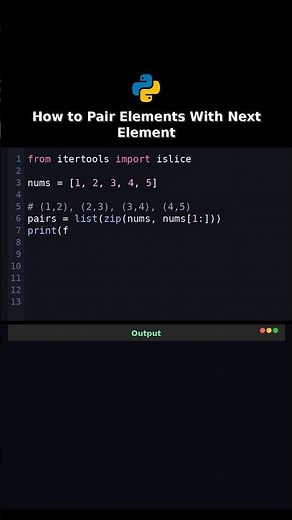 How to Pair Elements With Next Element #consecutive