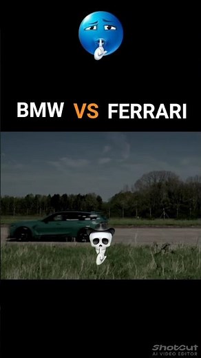 BMW VS FERRARI☠️ luxury rare car race[TROLL FACE]#shorts#mafia#edit